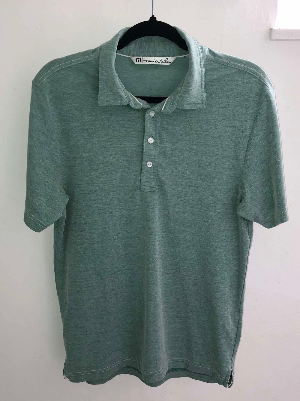 Travis Mathew Heathered Sage Green Polo